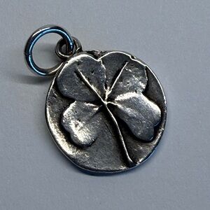 Sterling Silver 925 Lucky Clover Charm Pendant Small 0.75”